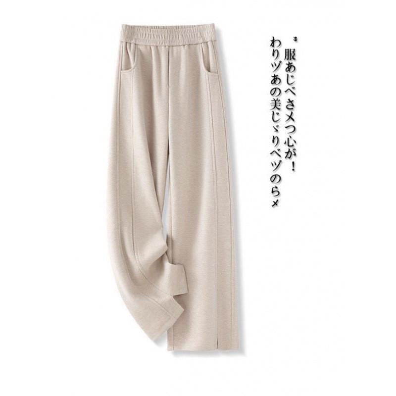 Womens Wide Leg Pants Casual Trousers With Polyester And Elastane For Spring Autumn Comfortable Fit