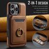 Leather for Magsafe Phone Case for IPhone 15 16 Pro Max 14 Plus 13 12 Pro 15Pro Bracket Magnetic Back Cover with Card Holder LK1