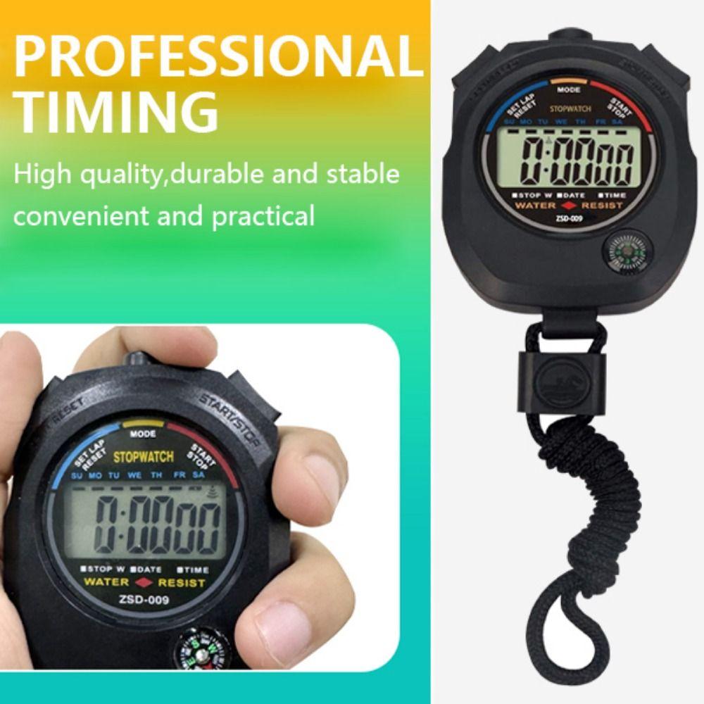 LCD Electronic Digital Stopwatch Large Display Chronograph Timer Sport Stopwatch  Swimming Timing