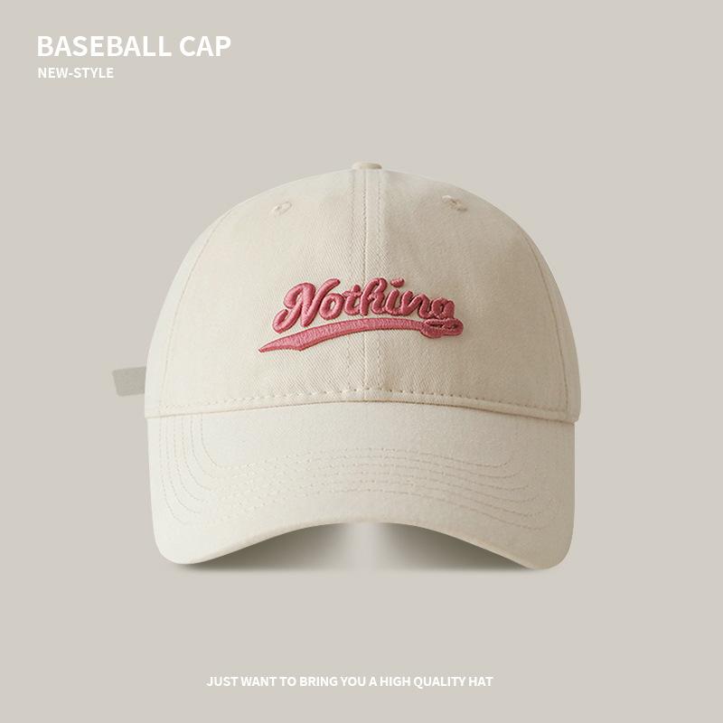 Soft top baseball hat men's big head circumference shows a small face three-dimensional embroidery pure cotton cap outdoor versatile sun hat women
