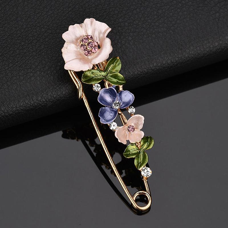 Elegant Pin Flower Enamel Brooch Women Simple Lapel Pin Accessories