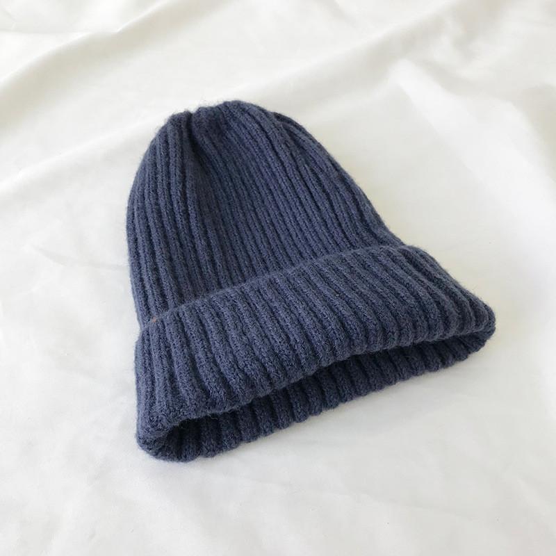 Warm Cotton Comfortable Knit Hat For Winter Versatile Colors Hightop Beanie