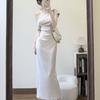 French Plus Size One-Shoulder Bodycon Summer Dress
