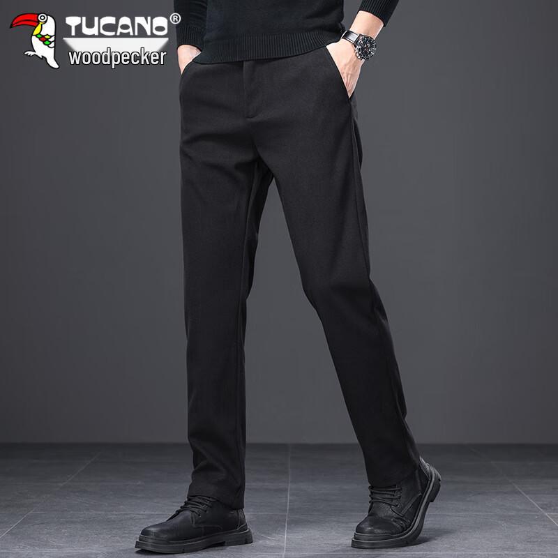 Tucano Men's Autumn/Winter Straight-Fit Business Casual Woolen Trousers