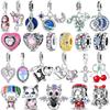 Original Copper Charms Bead Colorful Inlaid Zirconium Family Dangle Fit Bracelet Diy Jewelry Marking Lover Gifts
