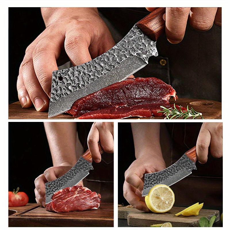 Professional Cutting Knife With Knife Sheath Forged Boning Knife Straight Knife Meat Cleaver Barbecue Knife