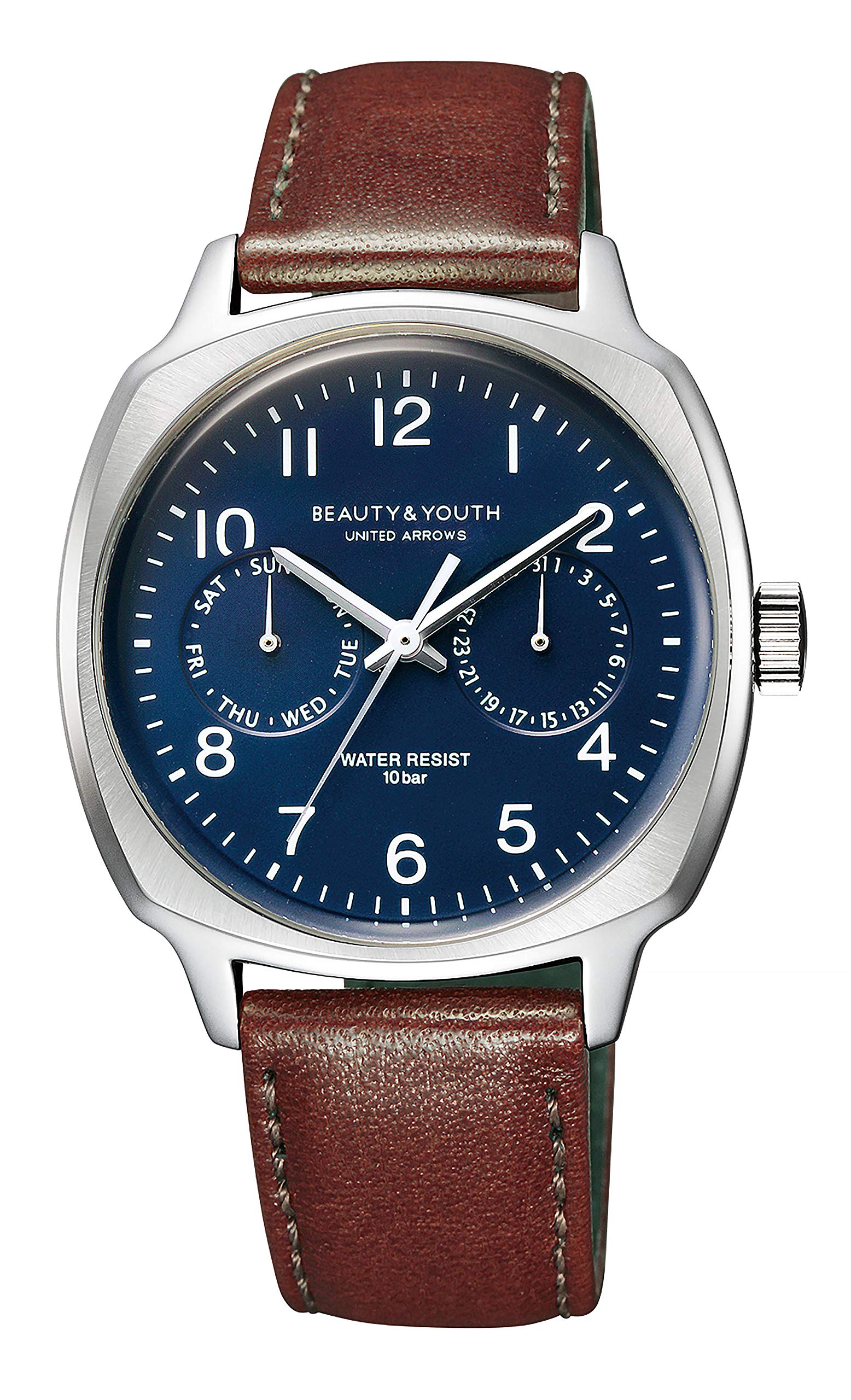 

Часы UNITED ARROWS CUSHION CASE Коричневый [Citizen] BEAUTY&YOUTH DAY&DATE BH7-610-70 Мужские