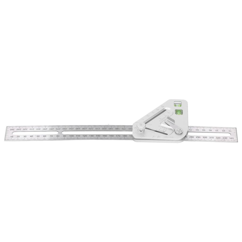 Woodworking Triangle Ruler Silver Flexible Wear Resistance Triangle Ruler with Bubble Level