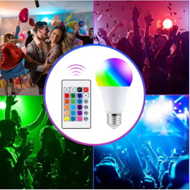 16 Farben RGB Glühbirne LED Mehrfarbige Glühbirne E27 220V Haushaltsbeleuchtung Dimmbar 24 Tasten Fernbedienung Smart Lampe Atmosphärenlicht