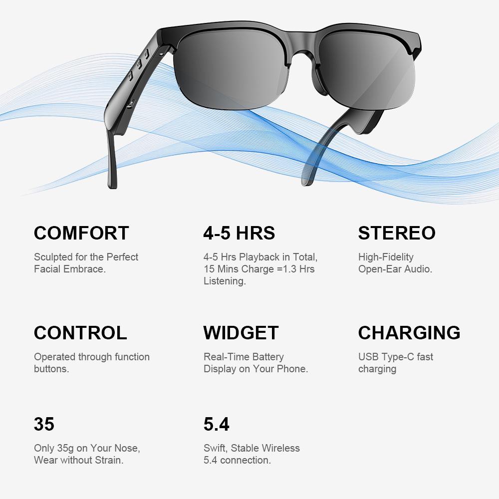 Smart Bluetooth Sunglasses: Make Calls, Play Music, Translate, Perfect for Outdoor Sports