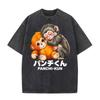 Punch The Funny Monkey Graphic T Shirt Unisex Women Clothing High Quality Crewneck Tshirts Oversized Vintage Washed Humor T Shirts