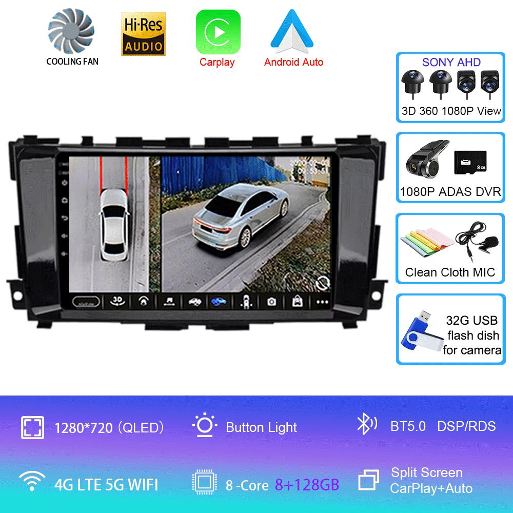 For Nissan Teana 3 Altima 5 L33 2013 - 2020 Video Player Navigation GPS Car Radio Multimedia Android 14 WIFI Touch Screen 9 10"