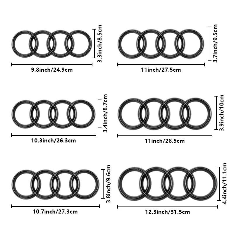 For Audi 8L 4 Rings Logo ABS Chrome Black Car Front Hood Emblem Bonnet Badge Rear Trunk Badge For Audi A3 A4 A5 A6 A7 A1 Q2 Q3 Q5 Q7 Q8 TT