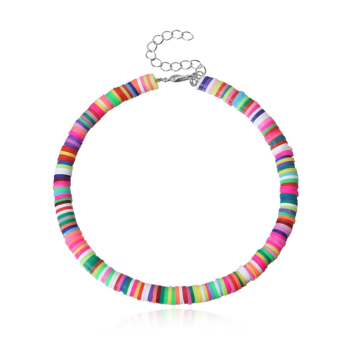 Accessories, fashionable color handmade 1mm soft pottery anklet, adjustable beach anklet