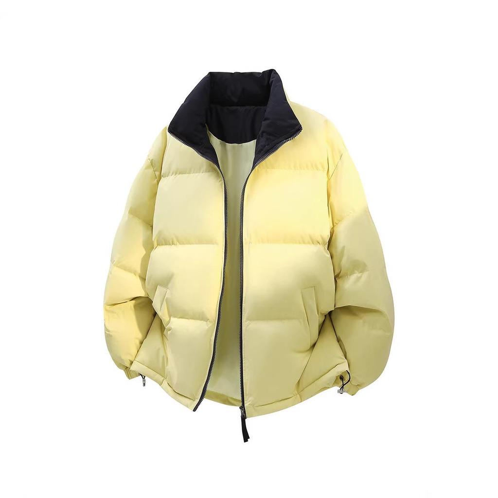 2025 Winter Unisex Trendy Color Block Stand Collar Puffer Jacket for Teens & Couples