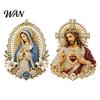 Religious Safety Pin Buckle Sacred Heart of Jesus Brooch, Christian Confirmation with Enamel Finish, Jewelry Gift for Women Men Devotional Keepsake