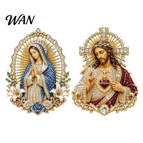 Religious Safety Pin Buckle Sacred Heart of Jesus Brooch, Christian Confirmation with Enamel Finish, Jewelry Gift for Women Men Devotional Keepsake