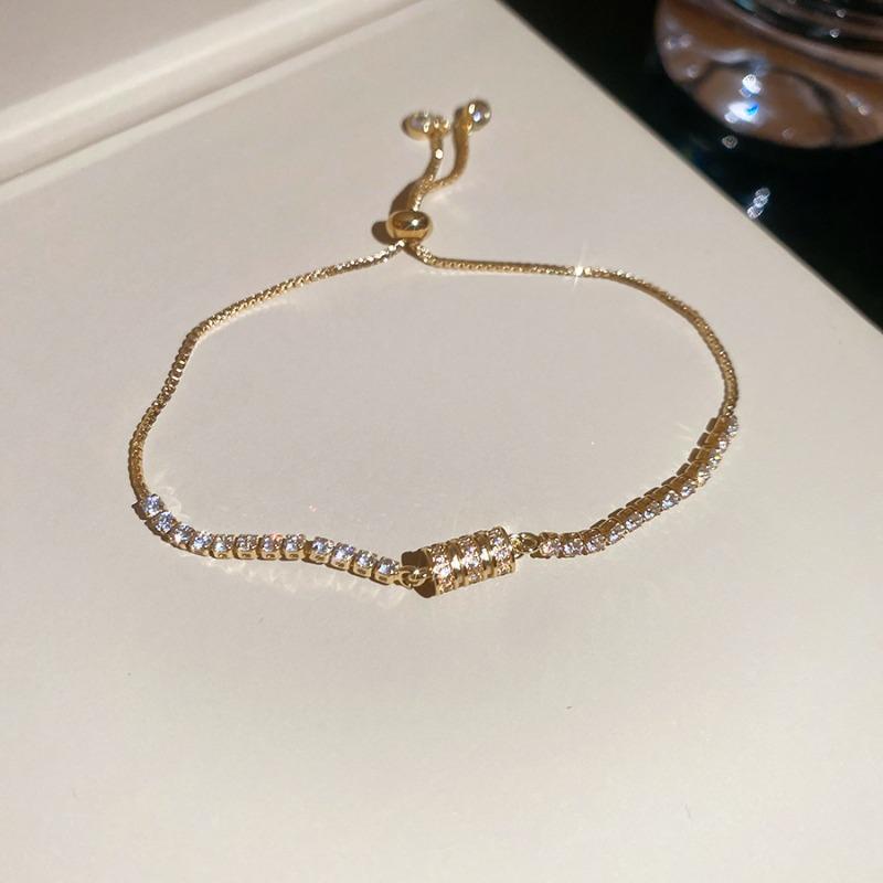 Zircon Love Bow Round Arrow Flower Pendant Bracelet Fashion Versatile Bracelet Light Luxury High-end Jewelry