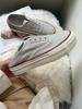 European boutique autumn breathable linen one-pedal lazy shoes thick-soled low-top canvas shoes fashionable casual little white shoes