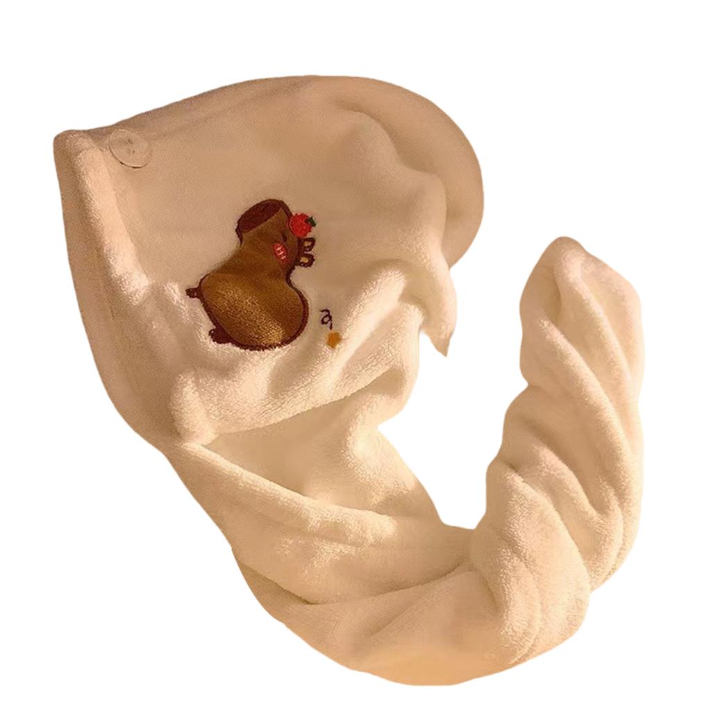 1PC Microfibre Hair Towels Hair Towel Turban Towel with Button Hair Turban Kids Super Absorbent Towels for Women