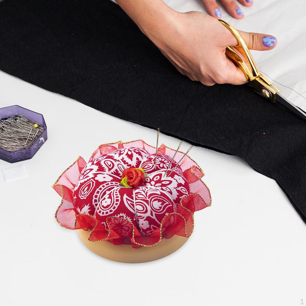Handcrafted Wooden Pin Cushion for Sewing and Stitching