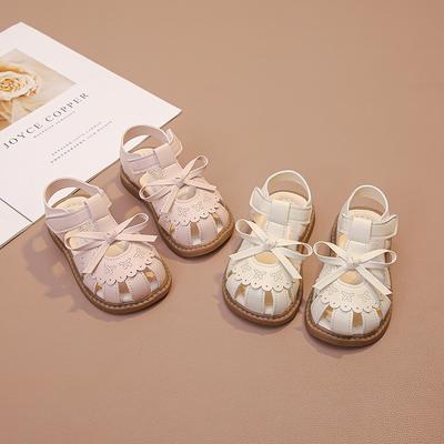 Baby Girls Walking Shoes Soft Sole for Kids Sandals T-strap Versatile 2025 Summer New Baby Beach Shoes Non-slip Sweet Size 15-26