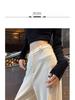 Women's High-Waisted White Chenille Corduroy Wide-Leg Pants - Spring/Summer Casual Trousers