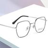 Fashionable Retro Metal Myopia Glasses Frame with Ultralight Polygonal Full Rim Plano Lenses
