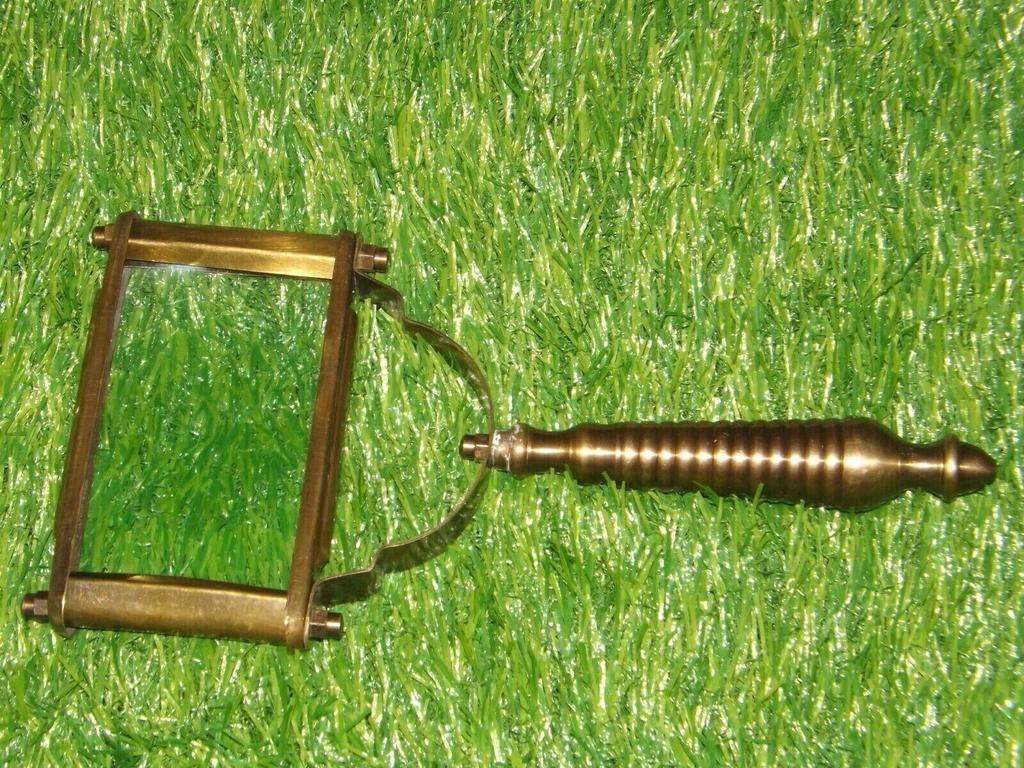 Brass Manifer Magnifying Glass with Leather Storage Case, Handmade Magnifying Lance, Classic Look