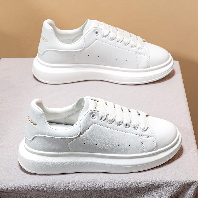 Italské McQueen malé bílé boty dámské 2025 nové jarní a podzimní plátěné boty platforma zvýšení výšky pár pánské boty všestranné sportovní a lei