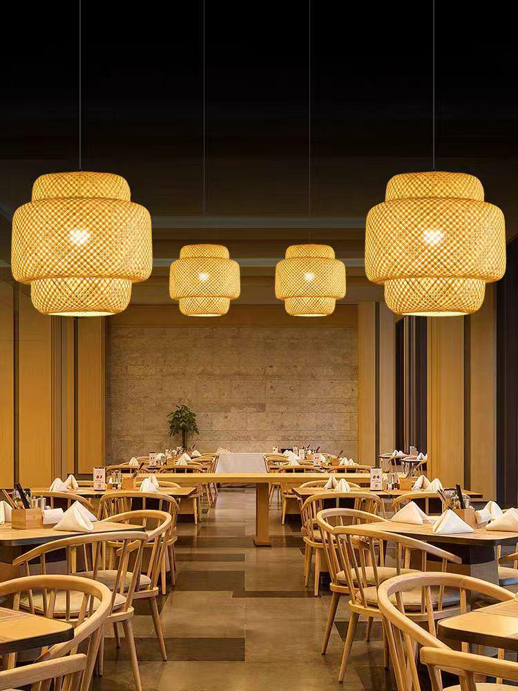 Bamboo Weaving Pendant Lamp - Zen Tea Room & Restaurant Lighting, New Chinese Style Rattan Lantern