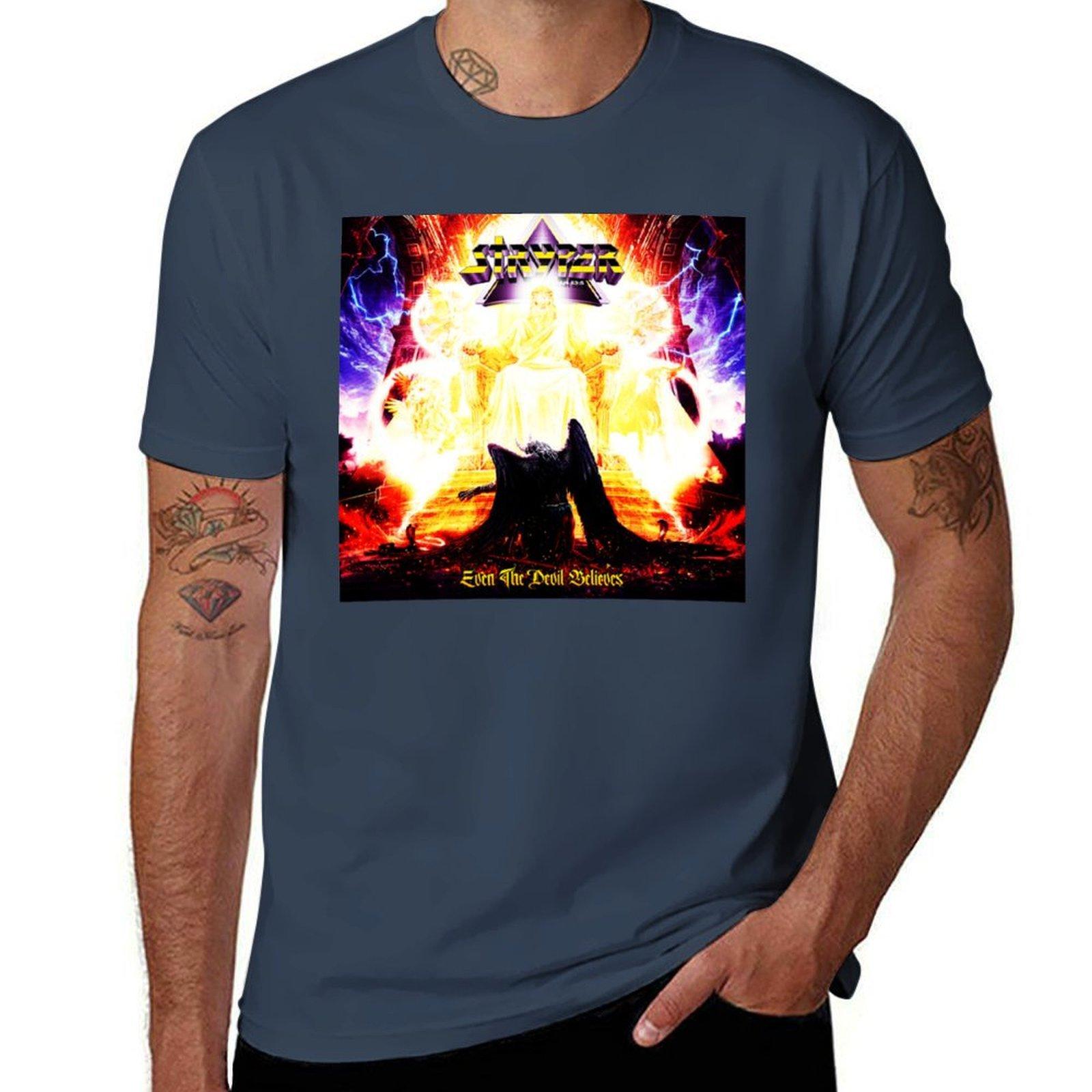 stryper logo wallpaper christian rock band 90art TShirt Casual Minimalist Short Sleeve Top S