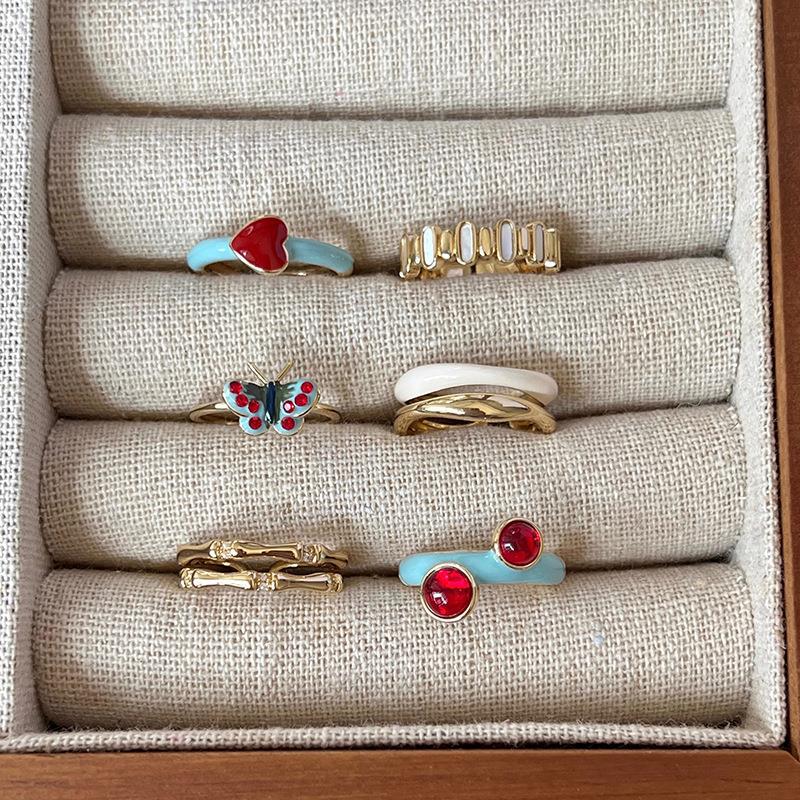 Beautifully Butterfly Designed Adjustable Ring For Women Unique Ins Style Copper Accessory