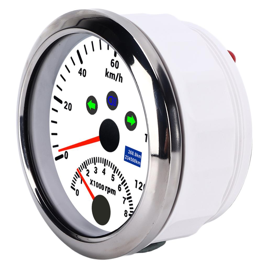 85mm 120kmCelsiush GPS Speedometer 0‑8000rpm Tachometer Gauge LCD Multicolored Backlight for Car Boat Yacht RV Truck