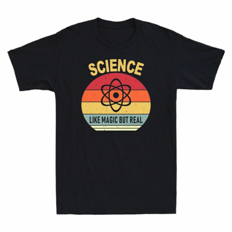 Science Like Magic But Real Funny Science Lovers Nerds Gift Men s Cotton T-Shirt L