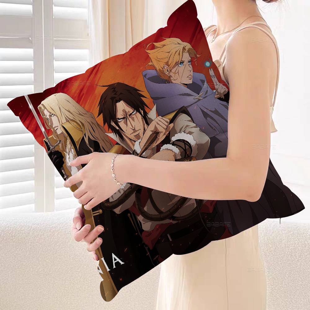 Anime Castlevania Cushion Cover Inches Farmhouse Decor Home Throw Pillow Covers for Couch Decorations