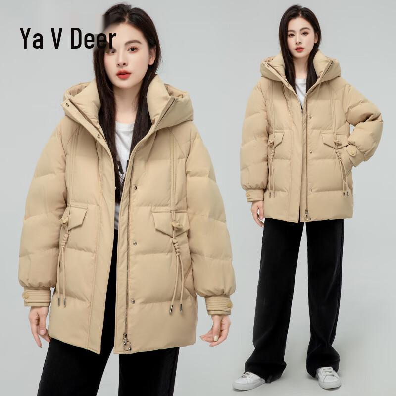 Yalu Women's Mid-Length Hooded Down Jacket