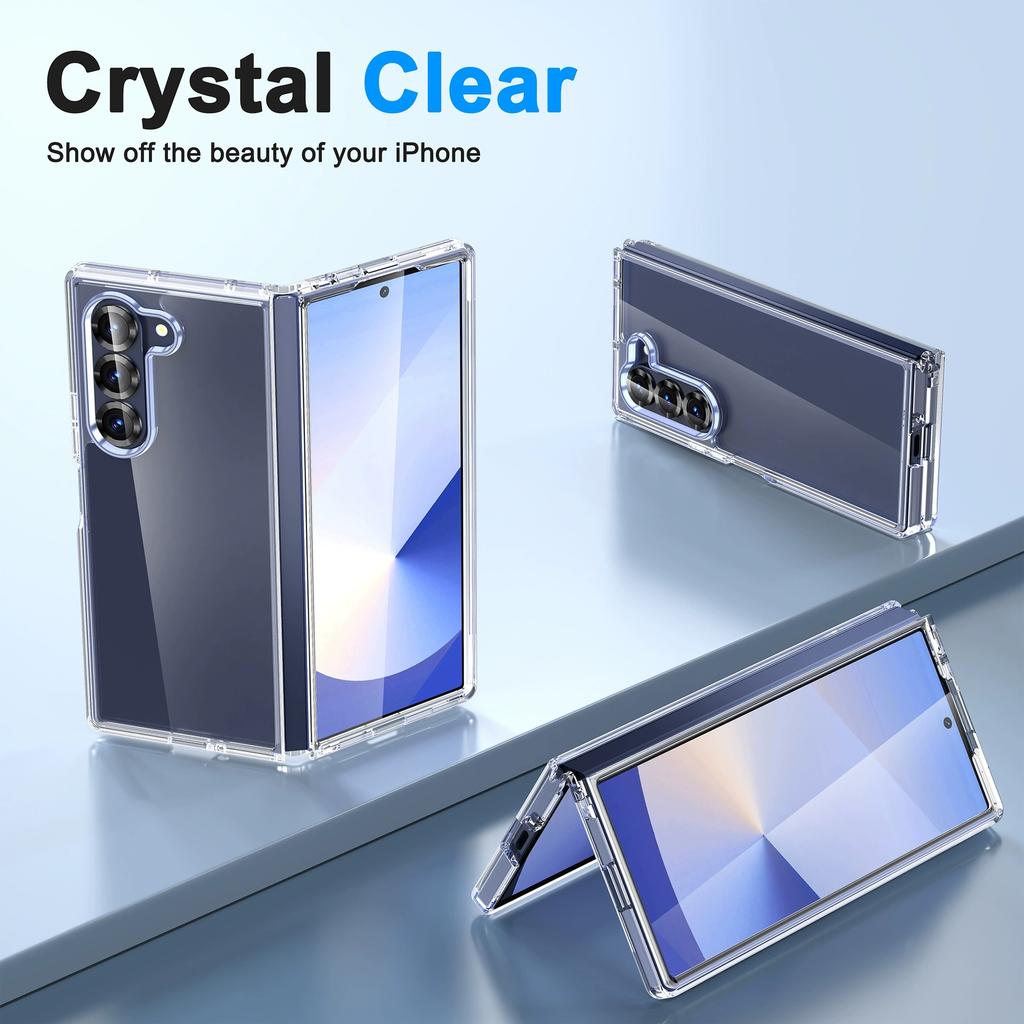 Crystal Clear Hard Case for Samsung Galaxy Z Fold7 Fold6 5G Fold 7 6 Fold5 Fold4 Fold3 Fold2 Fold 3 4 5 2 Protective Cases