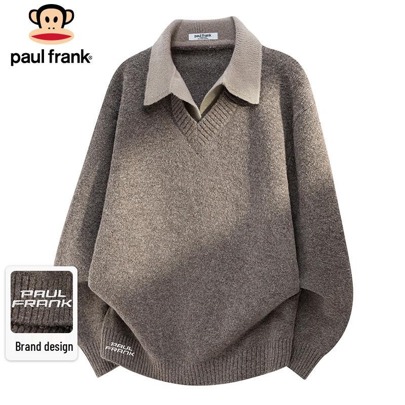 Paul Frank Men's Faux Two-Piece Winter Knit Sweater