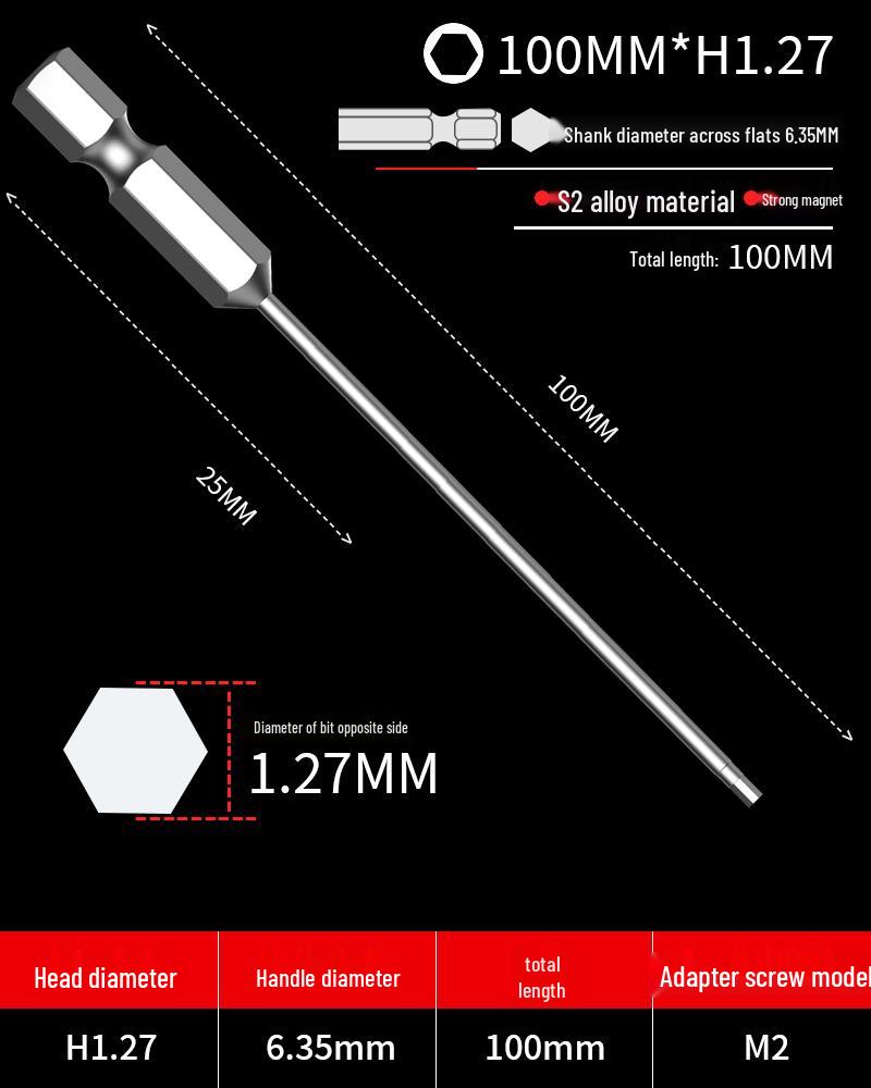 Hexagonal Screwdriver Bit Extension for Electric and Air Screwdrivers