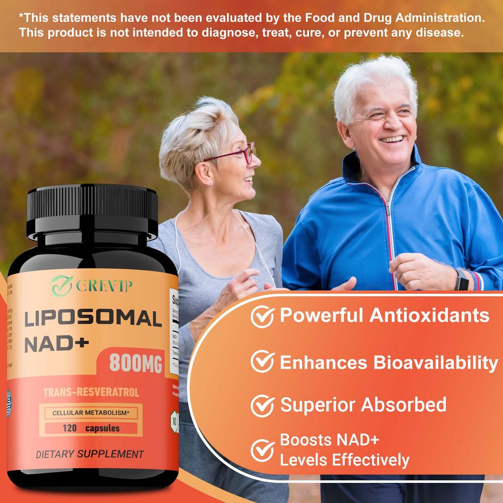 Supliment Lipozomal NAD 800 mg, Supliment Nicotinamidă Ribozidă NAD+, Supliment NAD Pur pentru Energie și Repararea Celulară