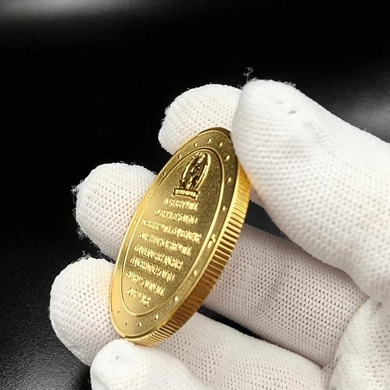 Saint Michael Archangel Gold-Plated Silver Coin: Commemorative Relief Badge Gift