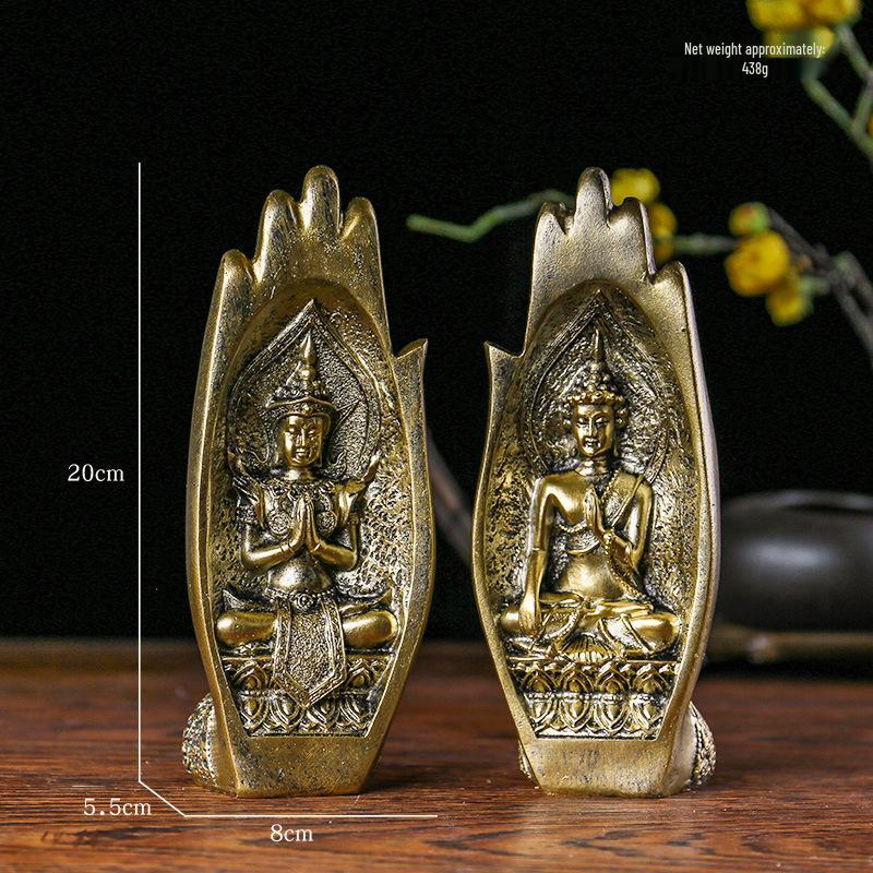Retro Zen Buddha Hand Decor: Creative Bonsai Ornament for Living Room & Entrance Hall