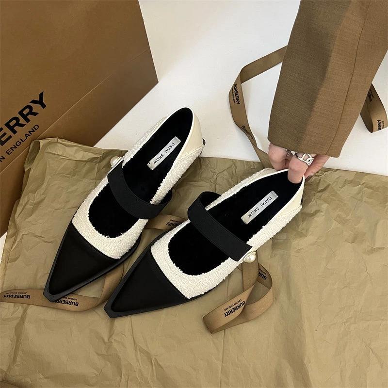 

Мода Мода Низкий каблук Новинка 2025 Весна Сетевая знаменитость Одинарная обувь Низкий каблук Шлепанцы Мэри Джейн Женская обувь Обувь для путешествий Женская обувь Большого размера 38 белый