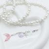 Shell Fish Tail/Bass/Heart Needle Keyring Phone Charm Detachable Phone Lanyard Beaded Keychain Jewelry for Wallet