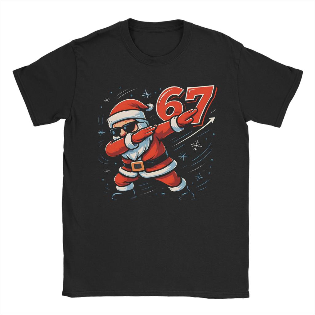 Men Women Graphic Print Six Seven Christmas Santa - Santa Saying 6 7 82761713 Tee T Shirt Pure Cotton T-shirts Clothing
