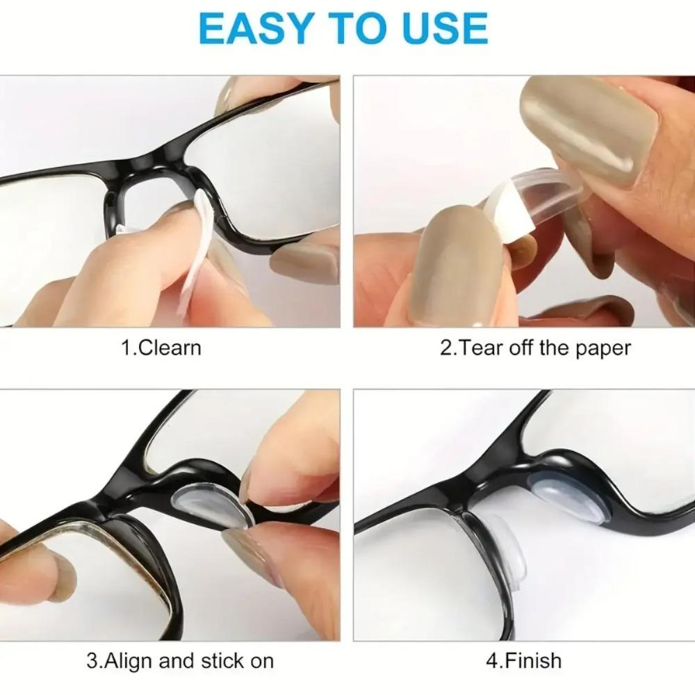 2/5 Packs Stick On Eyeglass Nose Pads - Soft Silicone Anti-Slip Adhesive Nose Pad for Sunglasses and Reading Glasses