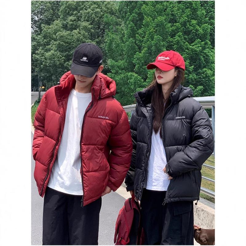 Autumn and winter new fashion down cotton clothes men and women simple casual hooded couple warm mountaineering sports jacket