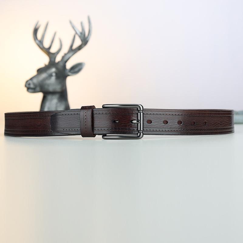 Men'S Belt Alloy Pin Buckle Casual Men'S First Layer Cowhide Belt Jeans