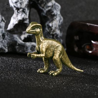 Pevná mosaz Allosaurus dinosaurus Jurský dinosaurus rodina Malá soška Kancelářské stolní ozdoby Čajový mazlíček Řemesla Zvířecí figurky